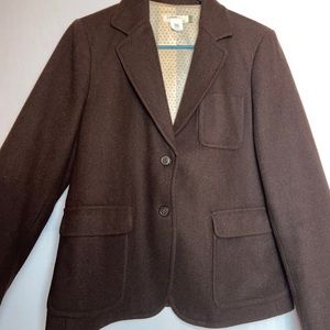 J Crew Women Med Wool Blazer Polka Dot lining